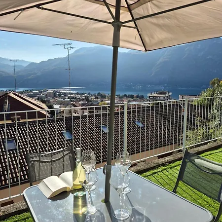 View And Private Covered Parking Space- La Terrazza Di Jo * マンデッロ・デル・ラーリオ